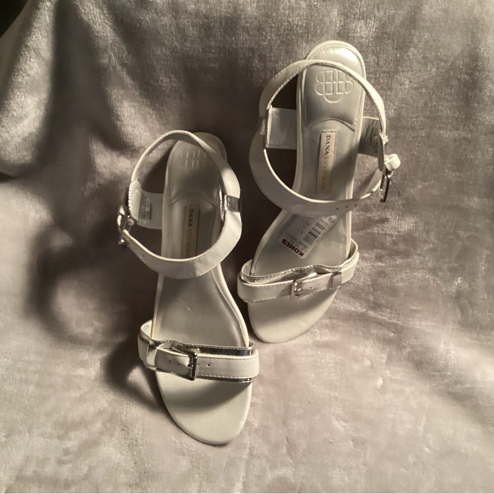 Women’s Dana Buchman white sandals. Size 9.5M. New, never worn, but no box.